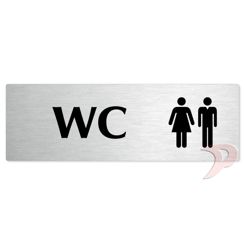 WC společné, 200x66mm, stříbrná popiska 