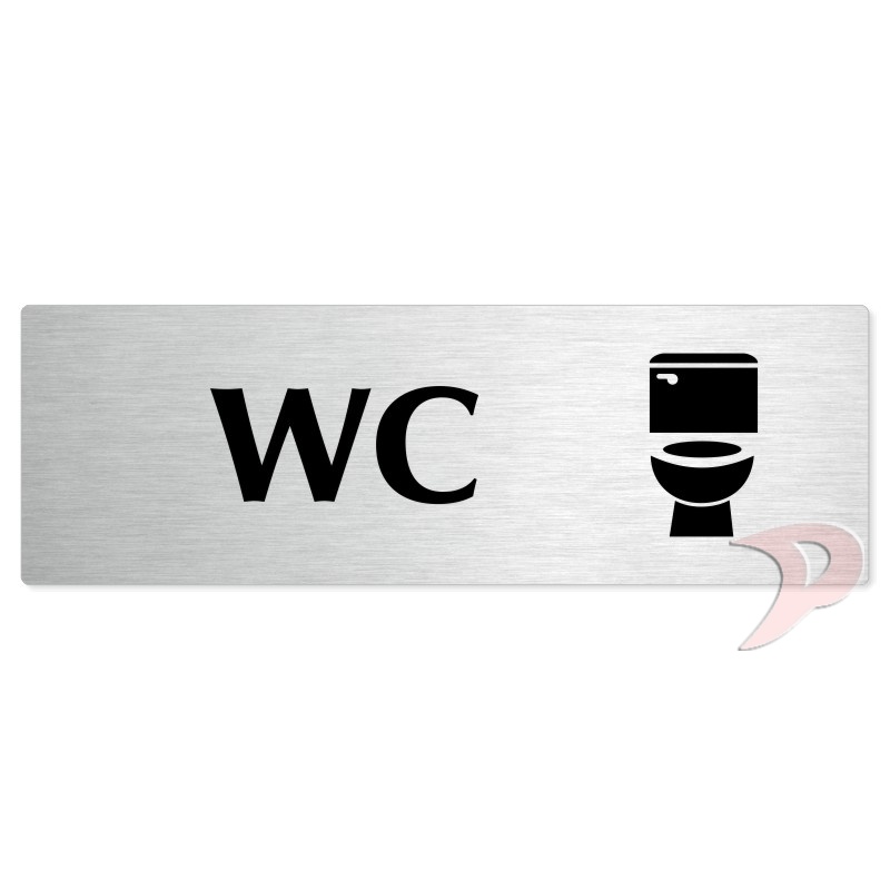 WC, 240x79mm, stříbrná popiska 