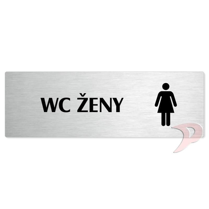 WC ženy, 240x79mm, stříbrná popiska 