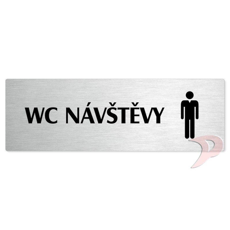WC návštěvy muži, 200x66mm, stříbrná popiska 
