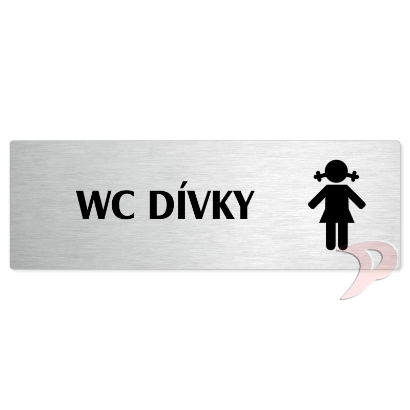 WC dívky, 240x79mm, stříbrná popiska