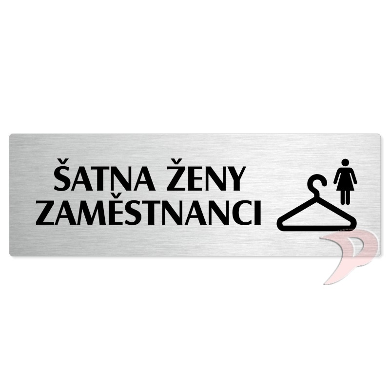 Šatna ženy zaměstnanci, 240x79mm, stříbrná popiska 