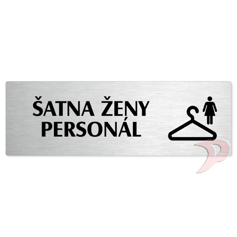 Šatna ženy personál, 240x79mm, stříbrná popiska 