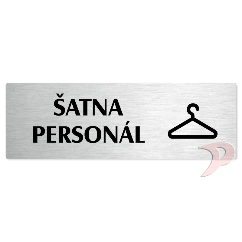 Šatna personál, 240x79mm, stříbrná popiska