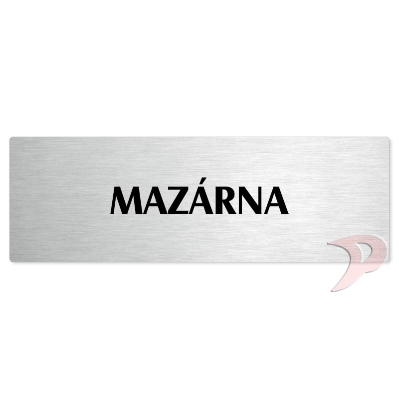 Mazárna, 240x79mm, stříbrná popiska 