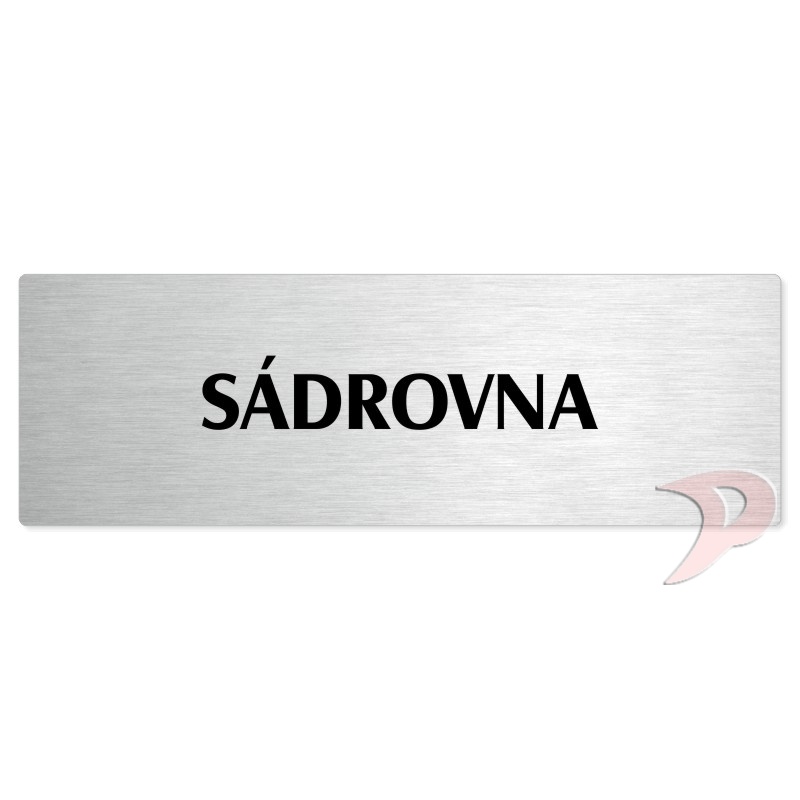 Sádrovna, 240x79mm, stříbrná popiska