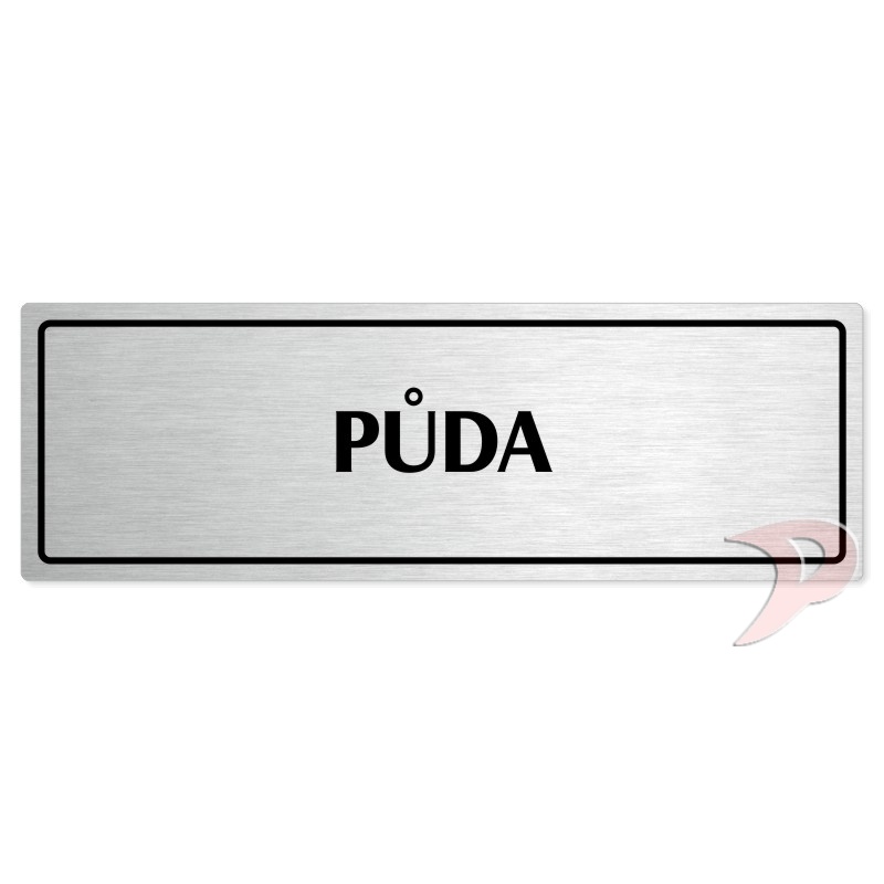 Půda, 240x79mm, stříbrná popiska s rámečkem