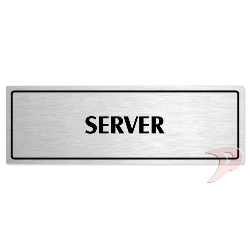 Server, 200x66mm, stříbrná popiska s rámečkem