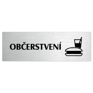 Občerstvení, 200x66mm, stříbrná popiska 