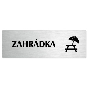 Zahrádka, 240x79mm, stříbrná popiska 