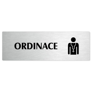 Ordinace, 240x79mm, stříbrná popiska 