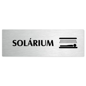 Solárium, 240x79mm, stříbrná popiska 