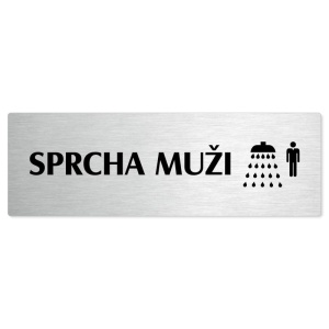 Sprcha muži, stříbrná popiska na dveře