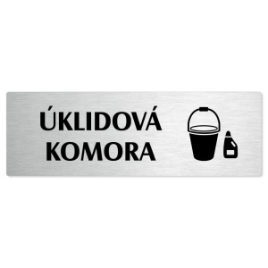 Úklidová komora, 200x66mm, stříbrná popiska 