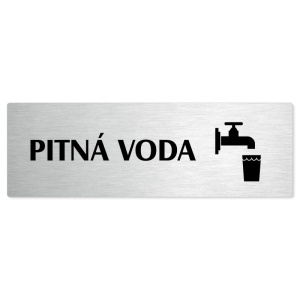 Pitná voda, stříbrná popiska na dveře