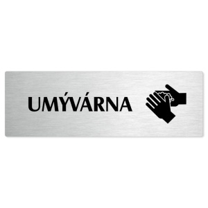 Umývárna, 200x66mm, stříbrná popiska 