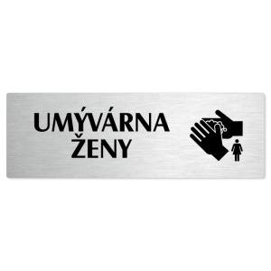Umývárna ženy, 200x66mm, stříbrná popiska 