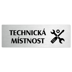 Technická místnost, 200x66mm, stříbrná popiska 