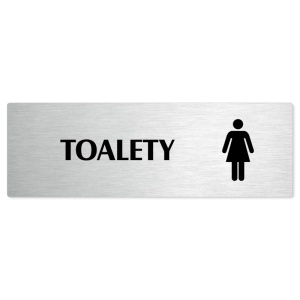 Toalety ženy, 240x79mm, stříbrná popiska 