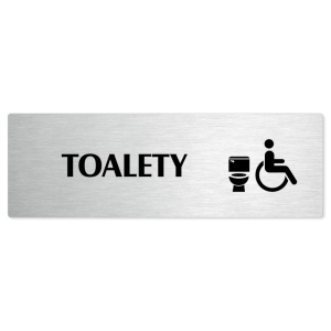 Toalety invalida, 240x79mm, stříbrná popiska 