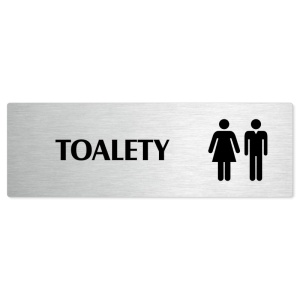 Toalety společné, 240x79mm, stříbrná popiska 