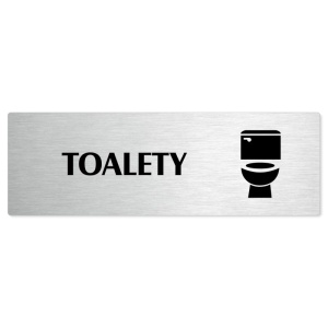 Toalety, 240x79mm, stříbrná popiska 