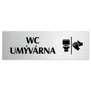 WC umývárna, 240x79mm, stříbrná popiska 