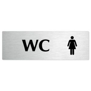 WC ženy, 200x66mm, stříbrná popiska 