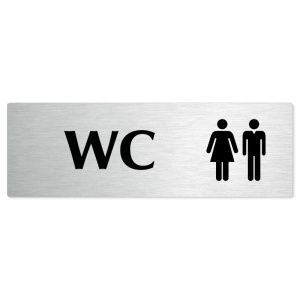 WC společné, 200x66mm, stříbrná popiska 