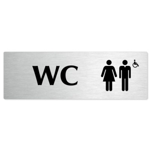 WC společné invalida, 200x66mm, stříbrná popiska 
