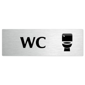 WC, 240x79mm, stříbrná popiska 