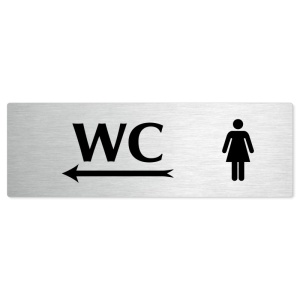 WC ženy vlevo, 240x79mm, stříbrná popiska 