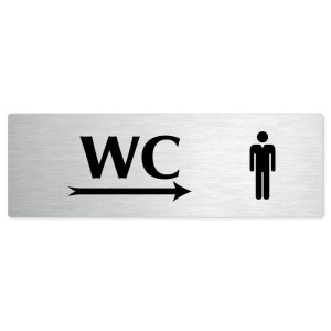 WC muži vpravo, 240x79mm, stříbrná popiska 