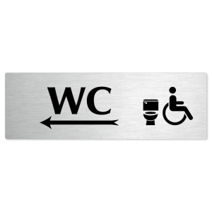 WC invalida vlevo, 240x79mm, stříbrná popiska 