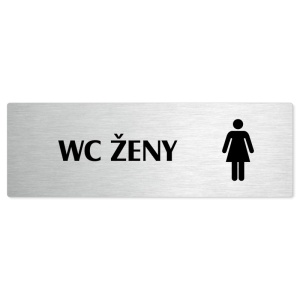 WC ženy, 240x79mm, stříbrná popiska 