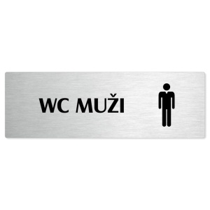 WC muži, 200x66mm, stříbrná popiska 