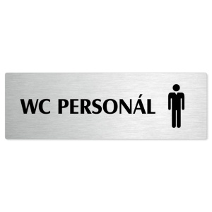 WC personál muži, 240x79mm, stříbrná popiska 