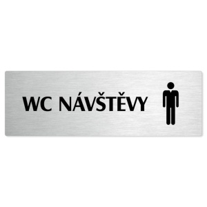 WC návštěvy muži, 200x66mm, stříbrná popiska 