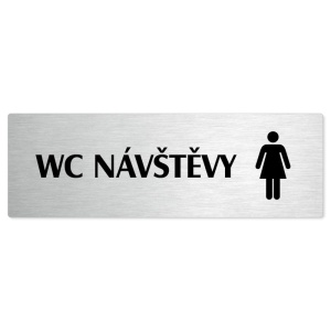 WC návštěvy ženy, 240x79mm, stříbrná popiska 