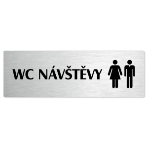 WC návštěvy společné, 240x79mm, stříbrná popiska 