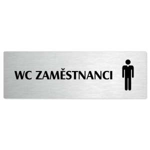 WC zaměstnanci muži, 240x79mm, stříbrná popiska 