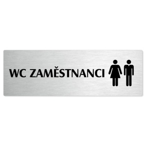 WC zaměstnanci společné, 200x66mm, stříbrná popiska 