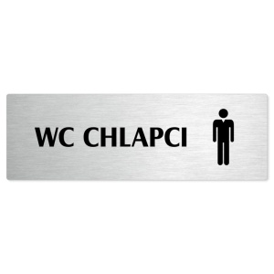 WC chlapci, 200x66mm, stříbrná popiska 