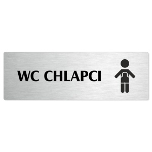 WC chlapci, 200x66mm, stříbrná popiska 