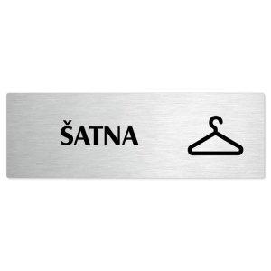 Šatna, 240x79mm, stříbrná popiska 