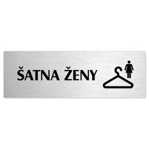 Šatna ženy, stříbrná popiska na dveře