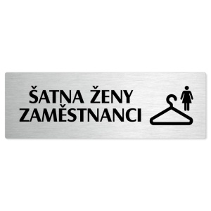 Šatna ženy zaměstnanci, stříbrná popiska na dveře