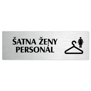 Šatna ženy personál, 240x79mm, stříbrná popiska 