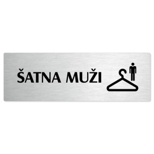 Šatna muži, 240x79mm, stříbrná popiska 
