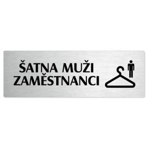 Šatna muži zaměstnanci, stříbrná popiska na dveře